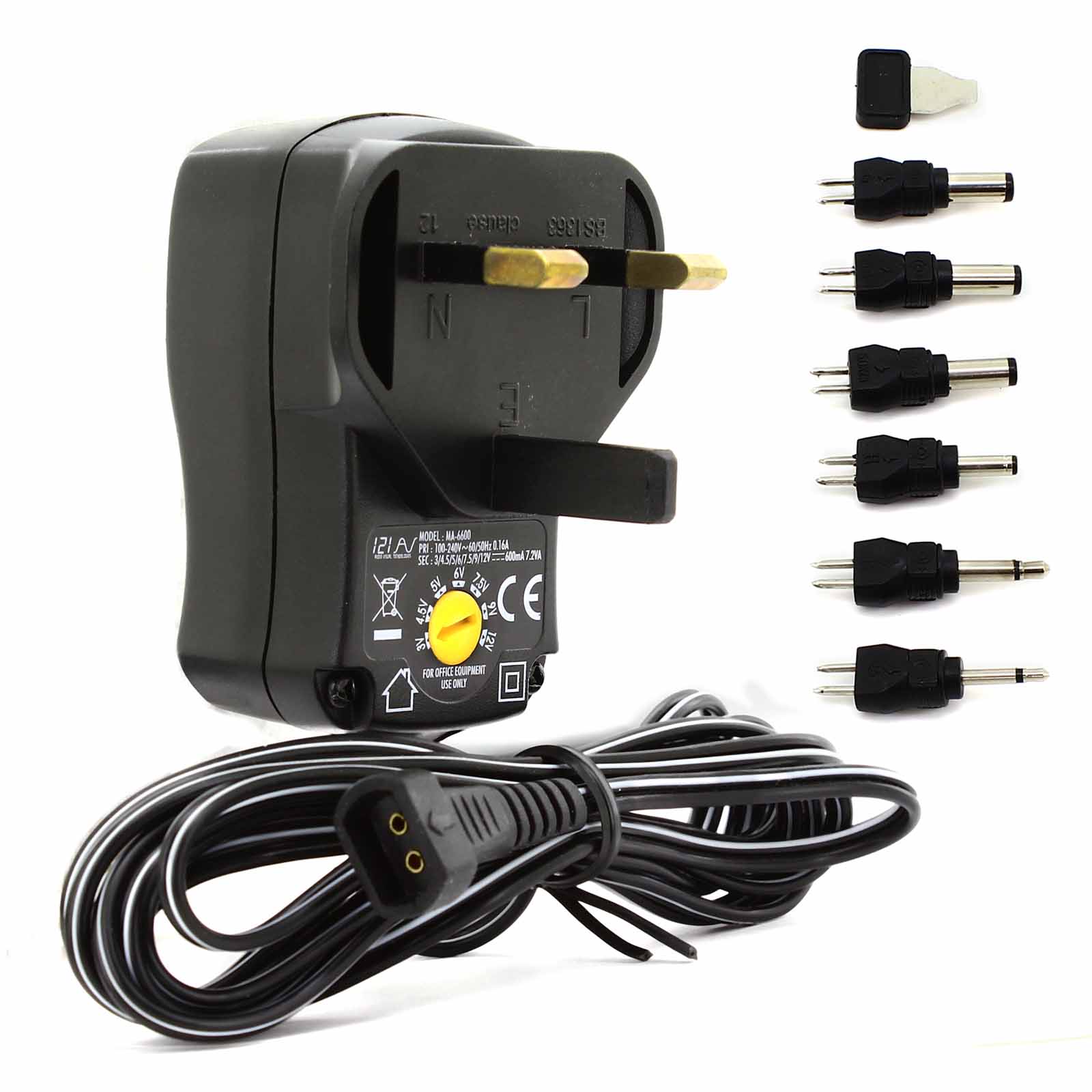 600mA AC DC Universal Mains Plug Power Supply Charger Adapter 3V 12V EBay